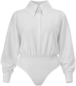 MRS MOMMA BEAR Blossom Blouses for Women - Collared Neckline, Blouson Long Sleeve with Buttoned Cuffs, Snap Closure, Tucked-in Fit, Elegant Polished Style | US Alpha, Small - Jasmine