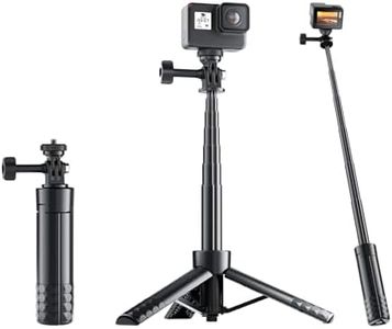 25" Extendable Mini Camera Tripod for Vlog, Pocket Handle Selfie Stick Tripod with 1/4" Screw Thread for Desktop Webcam, Compatible with Gopro Hero DJI Osmo Nano Action Camera