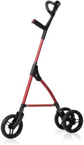 DAILYLIFE Rollator Walker for Seniors & Caregivers - Steerable Cane with 7.5" Wheels, Adjustable Height, Folding Design, Lightweight Aluminum Frame - Red