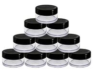 SPC Empty Acrylic San Jar Transparent Cosmetic Container With Leakproof Inner Lids For Lip Balms, Lip Scrubs, Body Butters, Eyeshadow, Makeup & Diy Cosmetics Beauty Products(Black, 8 ml) (Pack Of 5)