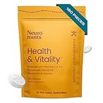 Neuro Mints | Health and Vitality Mints | Vitamin A, C, D3, E, B3, B6, B12, Folate | All Natural + Sugar Free + Vegan + Keto | Multivitamin Supplement for Adults | Passionfruit Orange (180 Mints)