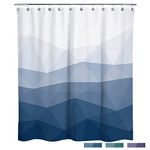 Sunlit Design Extra Long Shower Curtain,Popular Shower Curtain, Ombre Blue Fabric Shower Curtains for Bathroom Decor, Contemporary Bathroom Curtains, 72 (W) x 84 (H) Inches