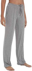 GYS Soft Viscose Pajama Pants for Women, Comfy Lounge Sleep Pants Pj Bottoms Drawstring Sleepwear, Heather Grey, Large