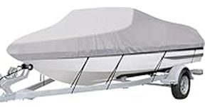 iCOVER Trailerable Boat Cover- 17'-19' Waterproof Heavy Duty Boat Cover, Fits V-Hull,Fish&Ski,Pro-Style,Fishing Boat,Runabout,Bass Boat, up to 17ft-19ft Long X 96" Wide