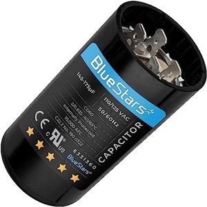 BlueStars Ultra Durable 145-175 uf MFD 50/60 Hz 110-125 VAC Volts Round Start Capacitor - Universal Fit for AC Condenser Fan and Electric Motor Applications - Pack of 1