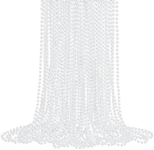 36 Pack Faux Pearl Necklace Bulk Pearl Necklaces Women's Jewelry 1920s Long Pearl Necklace Accessories for Wedding, Christmas, Birthday Party, Costume Matching