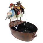 Alpine NCY298 Corporation 51 cm Tall Outdoor Metal Crow Water Fountain Yard Art Decor