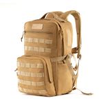 TriPole Captain 25 Litres Tactical Standard Backpack With Molle Webbing And Carabiner (Khaki)