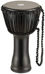 Meinl Percussion Rope Travel Djembe - Medium Sized Handdrum - With Goat Head - Diameter 10 Inches - Plastic, Black (PADJ4-M-G)