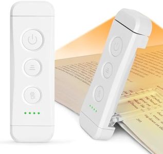 Glocusent Lampe de Lecture Rechargeable, Lampe pour Lire Dans le Lit, 3 Couleurs Chaudes X 5 Réglages de Luminosité, Compacte et Durable, Cadeau pour les Liseusurs Enfants
