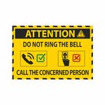 Anne Print Solutions® Please Do Not Ring The Bell Stickers Pack of 4 Pcs Size 6 Inch *X 9 Inch* Multicolour