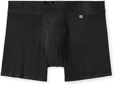 Tommy John Men’s Trunk 4” Underwear - Innovative Hammock Pouch for Enhanced Support - Silky, Soft Second Skin Fabric for Barely-there Comfort, Black, Medium