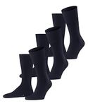 FALKE Men's Airport 3-Pack M SO Wool Cotton Plain 3 Pairs Socks, Blue (Dark Navy 6370), 7-8