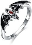 YFN Bat Rings Sterling Sliver Gothic Cross Rings Gothic Jewellery Vampire Gifts for Women Men Girls (Ring)
