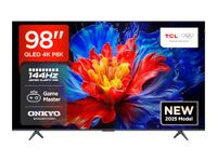 TCL 98P8K-UK 4K Ultra HD QLED Smart TV, 144Hz Gaming, Dolby Vision HDR10+, Google TV with BBC iPlayer, Onkyo 2.1 Dolby Atmos Sound
