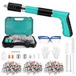 Manual Nail Gun with 300 Nails, Concrete Nail Gun Kit, 5-Speed Adjustable Nail Gun, Suitable for Concrete and Steel, Portable and Low-Noise, Safety Equipment Included