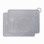 Kids Silicone Montessori Placemat for Toddlers | Children Plate Mat for Dining Table Setting | by Fire Rooster Kids (Grey, 2)