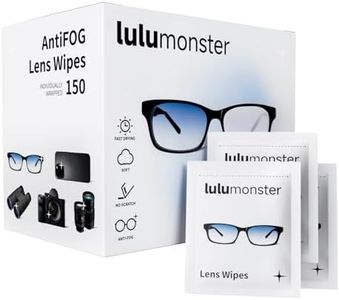 Anti Fog Lens Wipes for Eyeglasses Lulumonster, [150 Pre-Moistened Individually Wrapped Wipes] [Non-Scratching & Non-Streaking] Cleaner Wipes for Glasses, Sunglass, Phone Screen Camera Lens, Goggles