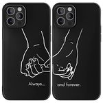 Cavka Black Matching Phone Cases Compatible with - iPhone Xs - iPhone X - iPhone 10 for Couples Cover Cute Holding Hands Anniversary for Him Her Boyfriend Girlfriend Valentine's Day Silicone Promise