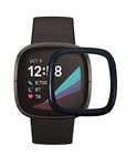 SkyTree for Fitbit Versa 3, Full Glue 3D Edge-to-Edge Screen Protection Tempered Glass for Fitbit Versa 3