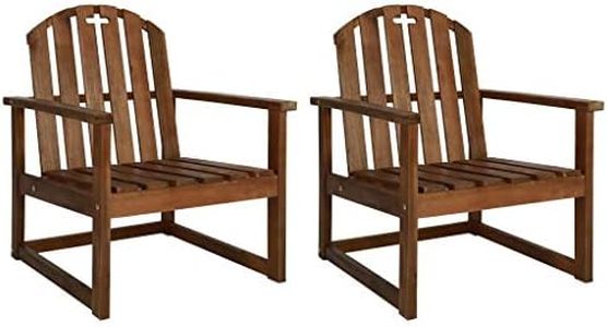 vidaXL 2X Acacia Sillones Jardín Madera Reposabrazos Marrón Set Sillas Patio