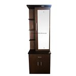 Caspian Furniture Engineered Wood Dressing Table with Mirror, Storage, Shelves, Drawer and LED Light (Brown Finish)