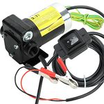 12V DC Automatic Gasoline Fuel Transfer Pump with Forward and Reverse Pumping, 3.7 GPM Portable Liquid Pump for Gasoline Diesel Kerosene & More