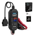 AUTOOL OBD II Car Memory Saver Cable 12V Vehicle ECU Emergency Power Supply Cable Digital Display OBD II Battery Leakage Detective Kit with 3A Fuse & 2 Alligator Clips