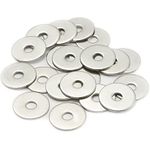 M6 Washers, M6 x 25mm Metal Flat Penny Washers Thickness 1.5mm- A2 304 Stainless Steel Washers (20 Pack), AMLOOPH Large OD Plain Wide Metal Washers, Round Flat Spacer Repair Washer For Screws Bolts