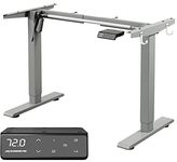 MAIDeSITe Height Adjustable Electric Standing Desk Frame Two-Stage with Heavy Duty Steel Stand up Desk Computer Desk with Automatic Memory Smart Pannel (Gray)