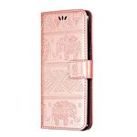 ClickCase for Oppo F27 5G Marble Elephant Embossing Series Faux Leather Magnetic Card Holder Wallet Kickstand Case Flip Cover for Oppo F27 5G (Rose Gold)