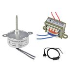 CHANCS TYC-40 12V AC Motorbausatz Wellenlänge 46mm Synchronmotor mit Transformator - Eingang 220V Ausgang AC 12V mit Stromkabel für Glasfaser-Weihnachtsbaum