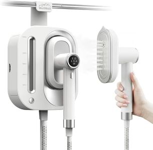 WellMall 2 In 1 Steamer for Clothes:1550W Powerful Steamer with 1100ml Detachable Tank, 30s Fast Heat-Up, Horizontal & Vertical Use, Portable Wrinkle Remover for Clothes Drapes Bedding (White)