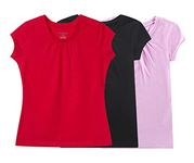 BIENZOE Girl's School Uniform Breathable Quick-Dry T-Shirt Pack-F 7/8