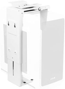 VIVO White Adjustable Under Desk and Wall PC Mount | Computer Case Holder with 135 Degree Swivel (MOUNT-PC01W)