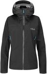 Rab Women's Downpour Plus 2.0 Waterproof Breathable Jacket for Hiking, Trekking, & Climbing - Black - 12