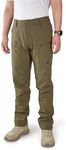 Ellobird Mens Flex Cargo Hiking Pants, Waterproof Stretch Lightweight Trousers Military Olive