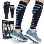 PowerLix Calf Compression Sleeve (Pair) – Supreme Shin Splint Sleeves for Men & Women – 20-30 mmHg (Gray, Large/X - Large)