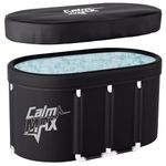 CalmMax Oval Ice Bath Tub with Lid for Athletes 492L Portable Cold Plunge Tub for Cold Water Therapy 5 Layers Ice Baths at Home Outdoor Gym - 105cm Long