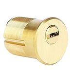 Mortise Lock Cylinder, Lock Core Cylinder, Quality Brass Cylinder, Copper Cylinder Door Lock, 1-1/2"(38mm) Length Keyed dimple Keyway, Outdoor & Indoor Use, Door Replacement Cylinder Lock with 5 Keys