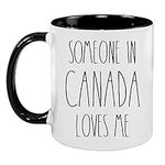 Canada Mug Valentine Long Distance Gift for Boyfriend Miss You Gifts Girlfriend Coffee Cup Sister Moving Away, Best Friend Moving Someone in Canada Loves Me Thinking of You Missing You