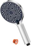 YEAUPE Shower Head High Pressure - 130mm Large Power Shower Head 6 Modes Pressure Boosting Handheld Showerhead for Low Water Pressure Electric Shower Head,Chrome Finish