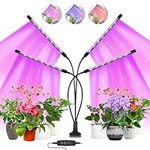 Grow Lights for Indoor Plants - Full Spectrum Led Grow Light with Timer, Four Headed Plant Grow Light with Clip, 3 Switch Modes, 10 Dimming Levels, for Seedlings and Succulent Plants, USB