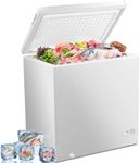 Antarctic Star 7.0 Cu.ft Chest Freezer 6.8℉to -4℉with Removable Basket Free Standing Top open Door Compact Freezer with Adjustable 7 Temperature Defrost Water Drain/Power Saving UL Certified White