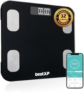 beatXP Weighing Scale with 13 Essential Body Parameters | Bluetooth Weighing Machine with Smart Fitness App and Backlit LCD Display (12 Months Warranty) (SmartPlus)