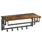 VASAGLE Wall-Mounted Coat Rack,Rustic Brown and Black ULCR12BX