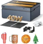 WECREAT Vision 40W Laser Engraver, Diode Desktop Laser Cutter and Engraver Machine with Rotary for Tumblers Glass Mugs Cups Roller, Class 1 Enclosed Laser Cutting for Acrylic Wood Leather Metal