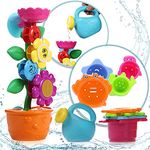 OleOletOy Baby Bath Toy- With 4 Colored Stacking Cups,Cute Bathtime Fun Toys with Suction Cups for Bathtub