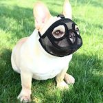 Short Snout Dog Muzzle Anti-Biting Bulldog Breathable Mesh Muzzle Adjustable Dog Mouth Cover with Flattened to Prevent Biting Barking Chewing Dog Training Muzzle for Small Medium Large Dogs