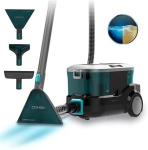 Cecotec Nettoyeur Aspirateur de Tapisseries et Moquettes, Aspirateur Traîneau Conga CarpetClean 10000 EasyHome, 800W, Réservoir Eau Propre 3L et Eau Sale 1,5L, Multisurface, Kit Accessoires